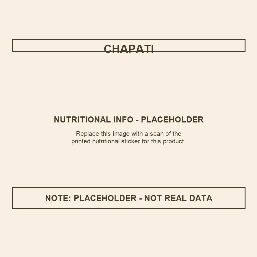 Chapati pack label — back (nutritional information)