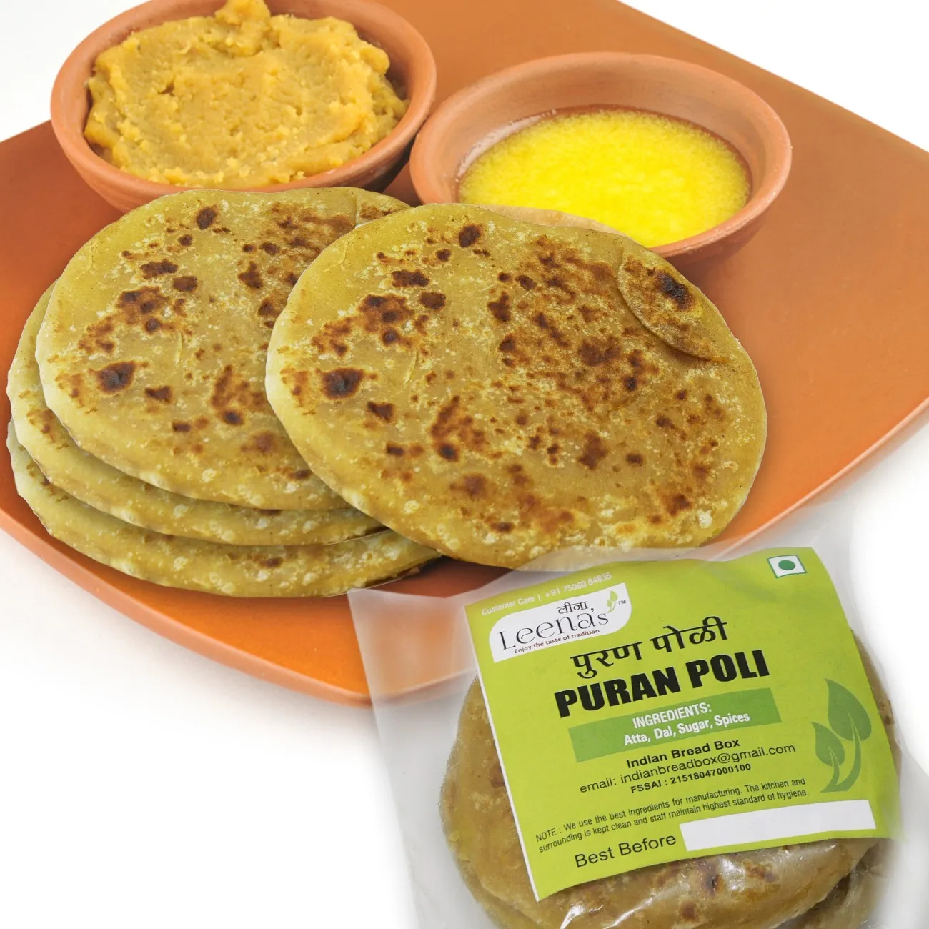Mini Rajasthani puran poli — freshly made Indian flatbread
