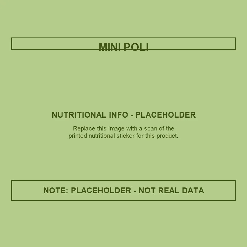 Mini Rajasthani puran poli pack label — back (nutritional information)