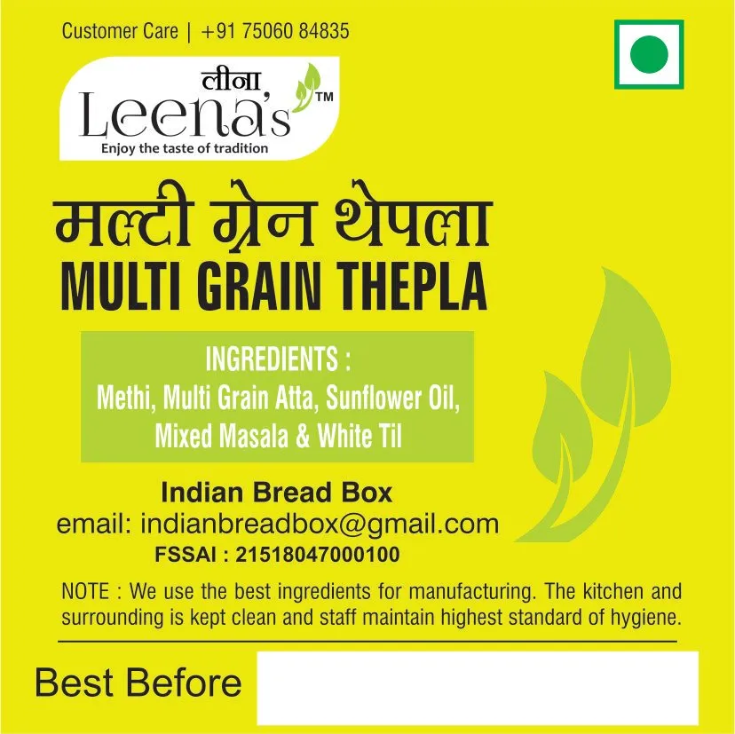 Multigrain thepla pack label — front